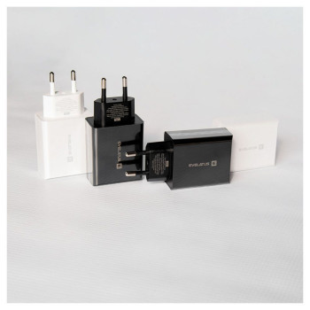 Адаптер зарядно EVELATUS USB-A1/USB-A1/USB-C 32W ETC06 Black