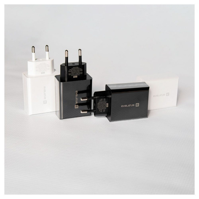 Адаптер зарядно EVELATUS USB-A1/USB-A1/USB-C 32W ETC06 Black