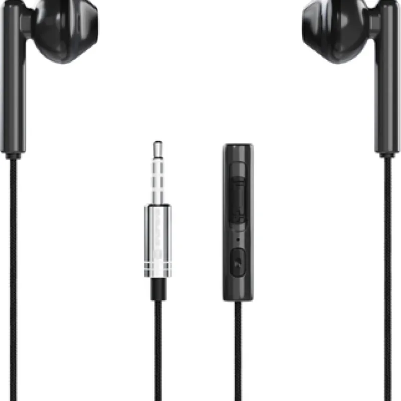 Слушалки EVELATUS Crystal clear sound жични 3.5 jack Black