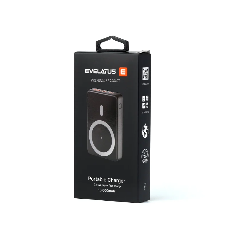 EVELATUS 22.5W Wireless Power Bank 10000mAh Преносима батерия