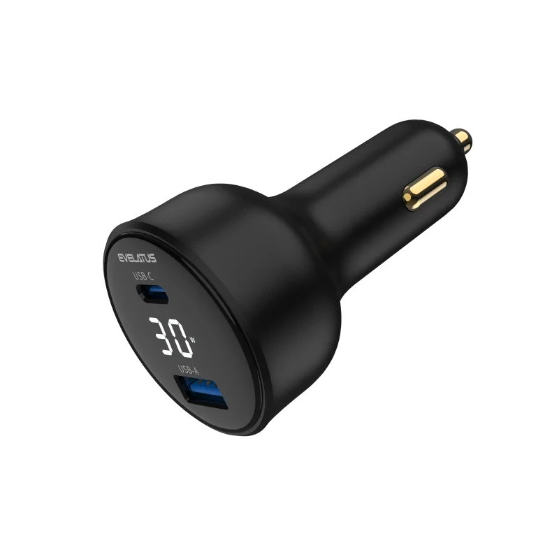 Зарядно за кола EVELATUS USB-A/USB-C 30W