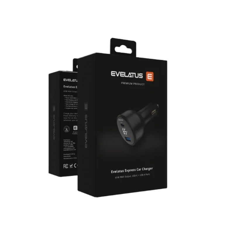 Зарядно за кола EVELATUS USB-A/USB-C 30W