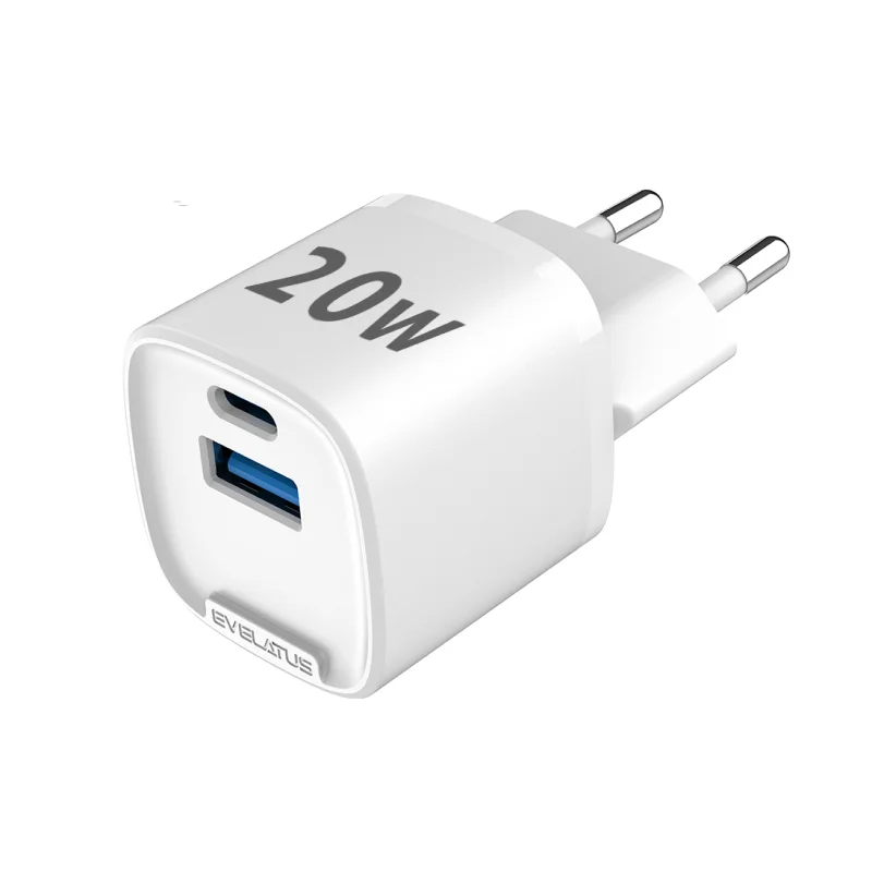 Адаптер зарядно EVELATUS USB-C & USB-A 20W