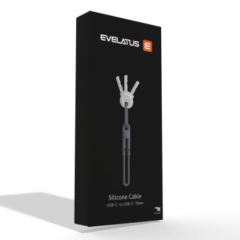 Силиконов кабел Evelatus USB C към USB C 0.2M Ключодържател