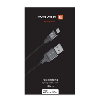 Кабел Apple Evelatus Pro USB A to Lightning 1.2M ( MFI11CL ) Black