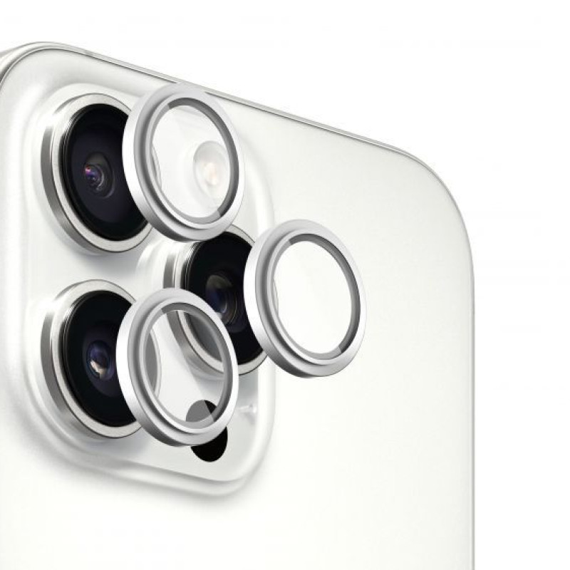 Протектор за камера iPhone 16 Pro/iPhone 16 Pro Max EVELATUS White