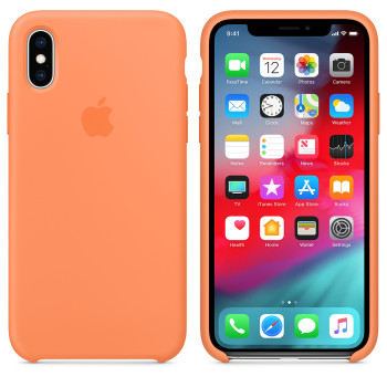 Оригинален силиконов калъф IPHONE XS MVF22ZM/A Оранжев
