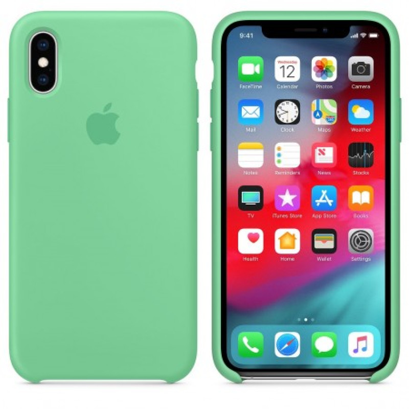 Оригинален силиконов калъф IPHONE XS MVF52Z /A Мента
