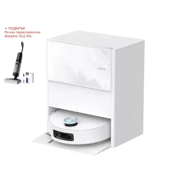 Dreame Aqua 10 Ultra Roller Complete White Прахосмукачка робот + Подарък ръчна прахосмукачка Dreame H12 pro